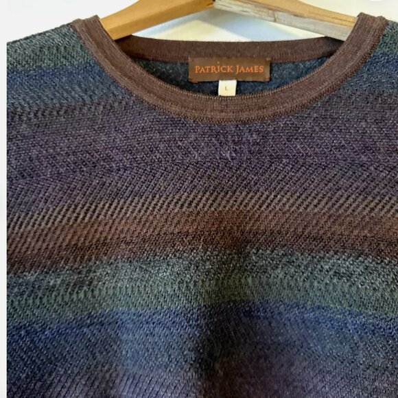 GORGEOUS PATRICK JAMES COLORFUL MEN'S CREW NECK LONG SLEEVE SWEATER